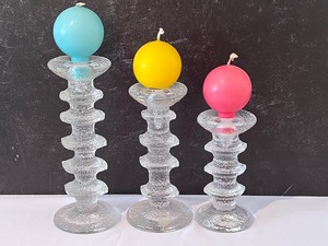 lot 8 image: Three Piece iittala Candle Holder Set