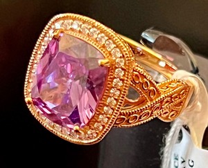 lot 132 image: JTV Vanna K Lavender and Clear Simulated Stone Ring