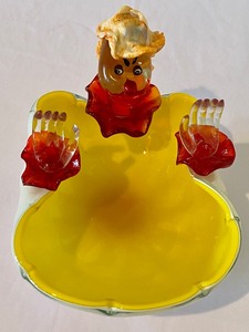 lot 57 image: Unique and Fun Art Glass Clown Figurine Bowl