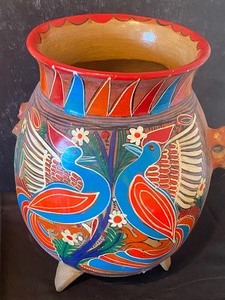lot 70 image: Fun Designed Mexican Footed Planter
