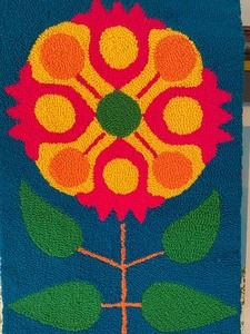 lot 92 image: Beautiful Vintage Luis Montez Bright and Colorful Original Textile Wall Hanging