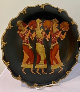 lot 98 image: Three Egyptian Metal Decorative Plates
