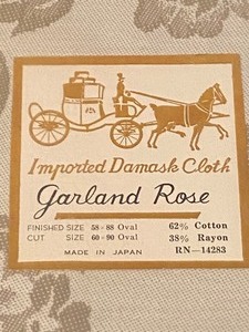 lot 120 image: New Damask Garland Rose Table Linen (58 x 88Oval)