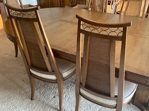 lot 121 image: Gorgeous Mid Century Dining Room Table and Eight Chairs by Dixon Power Makers