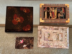 lot 208 image: Four Decorative Trinket Boxes