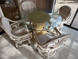 lot 202 image: Unique Patio Table and Chairs Set