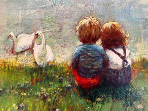 lot 201 image: Vintage Framed Oil on Board by Vickers