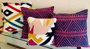lot 198 image: Four Decorative Throw Pillows