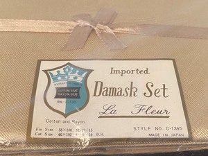 lot 139 image: New Damask Table Linen- 58 x 100