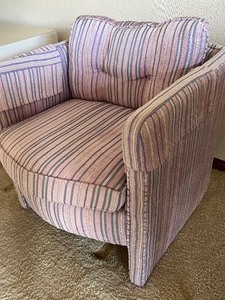 lot 188 image: Lovely Vintage Upholstered Chair in Soft Hues of Pink and Lavender