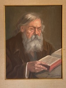 lot 287 image: Vintage Oil Portrait Painting