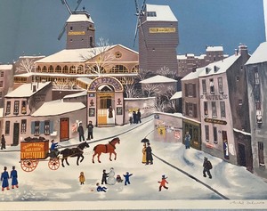 lot 265 image: Framed Michel Delacroix Lithograph - Moulin De Galette