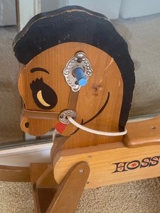 lot 261 image: Adorable Vintage HOSS Wooden Childrens Riding Horse