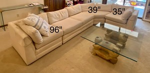 lot 254 image: Vintage Contemporary Curved Upholstered Sofa by Century