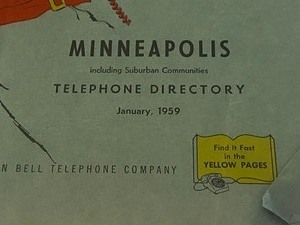 lot 241 image: Vintage 1959 Minneapolis Phone Book