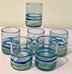 lot 234 image: Six Hand Blown Glass Tumblers