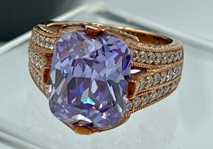 lot 310 image: Gorgeous Purple Cubic Zirconia and Sterling Ring by Vanna K