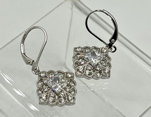 lot 311 image: Sparkling Vanna K Cubic Zirconia and Sterling Earrings
