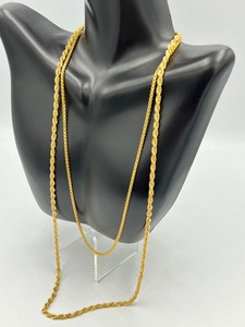lot 319 image: (2) 18K Gold over Bronze Chains