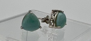 lot 318 image: Larimar and Sterling Post Earrings