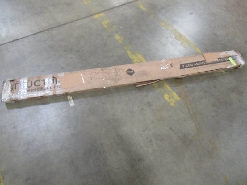 lot 633 image: STRUCTURES Heavy Duty Adjustable Metal Bed Frame with 7 Legs, Center Support and Glides Only - Queen, Full XL, Full, Twin XL, Twin.
