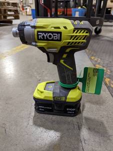 lot 308 image: Ryobi 18-Volt ONE 14 in. Cordless Impact Driver (WITH BATTERY)