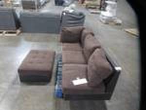 lot 368 image: Lifestyle Furniture Siano Left Hand Facing Sectional Sofa And Ottoman (Missing Chaise Lounge, Needs Upholstery Cleaning),