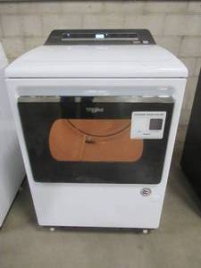Whirlpool Smart Capable 7.4-cu ft Hamper Door Steam Cycle Gas Dryer (White), WGD7120HW - NO RESERVE (Slight Scratch and Dent).