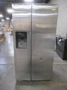Samsung 24.52-cu ft Side-by-Side Refrigerator with Ice Maker (Stainless Steel) RS25J500DSR - NO RESERVE (Scratch and Dent), Missing Handles and filter.