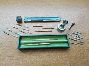 Collection of Vintage Pens & Ink Pen Accessories