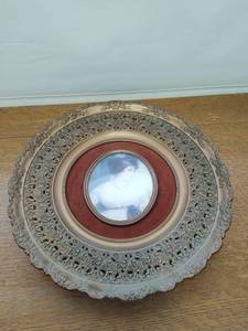 Vintage Round Framed Print with Curved Glass