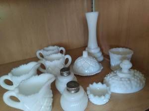 Collection of Vintage Milk Glass