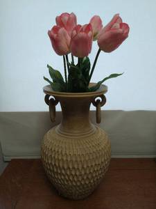 Large Vase with Faux Floral
