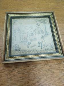 Vintage Framed Tapestry Art