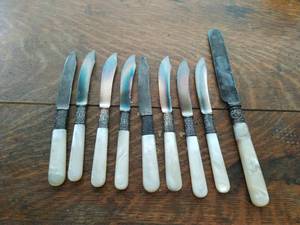 Collection of Mother of Pearl Knives and Loop
