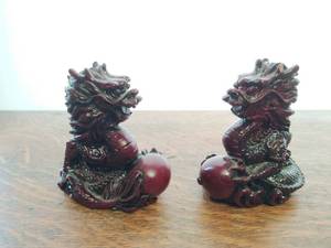 Pair of Oxblood Type Dragons