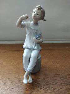 Lladro Girl with Doll, Lipstick Figurine
