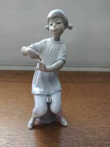 Lladro Girl Manicuring Figurine