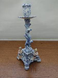 Old Victorian Style Porcelain Candleholder