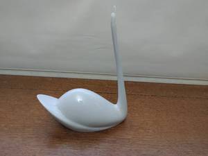 Royal Dux Bohemia White Art Deco Long Neck Swan Figurine