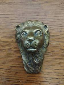 Brass Lion Bust Paper Weight