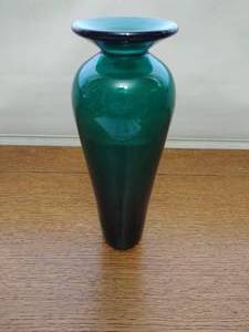 Blenko Type Green Glass Vase