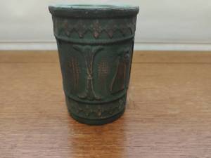 Possible Vintage Red Wing Ceramic Brushware Green Cup