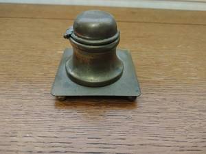 Vintage Brass Inkwell