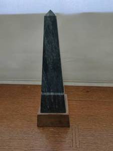 Marble & Wood Obelisk Dcor