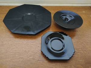 Collection of Vintage Black Glass Items