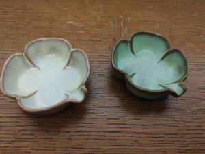 Pair of Frankoma Four Leaf Clover Ashtrays