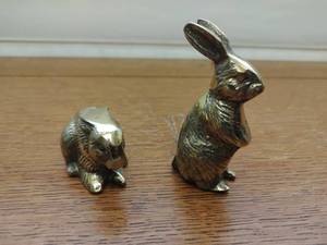 Two Brass Rabbits