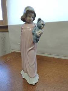 Zaphir Girl with Teddy Bear Figurine