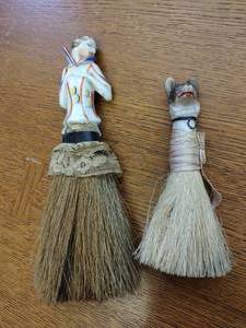 Two Vintage Handheld Brooms